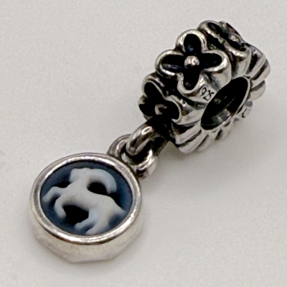 Pandora Long Retired, Disc & RARE Genuine Blk Agate Zodiak Charm ARIES RAM!